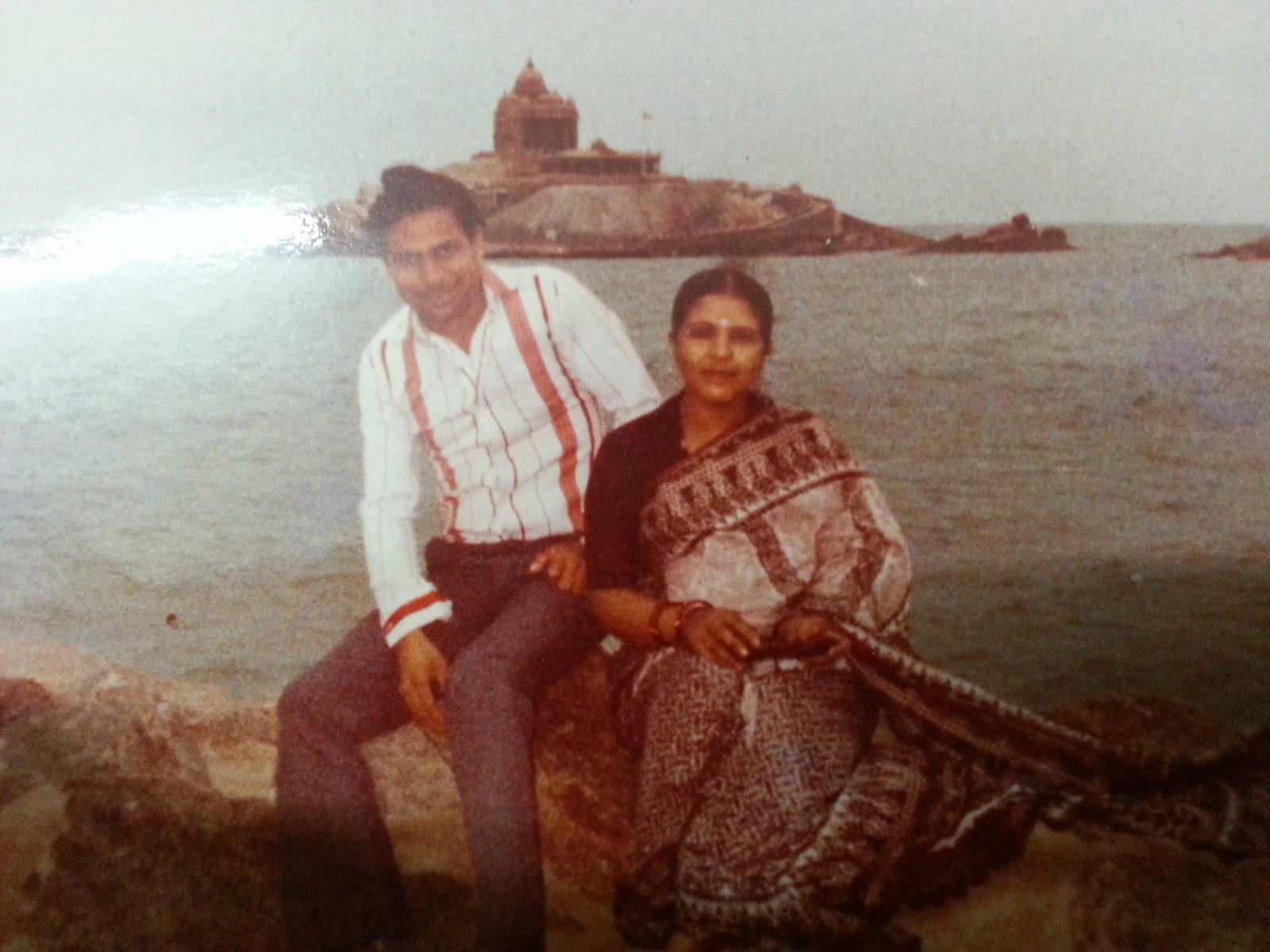 Kalpana Ramani with her husband Sundarlal Ramani at Kanyakumari
