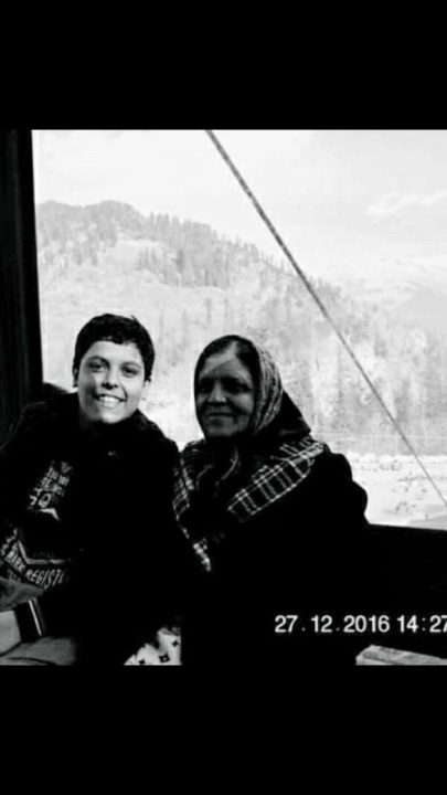 Kalpana with her grandson Rohan on the ropeway