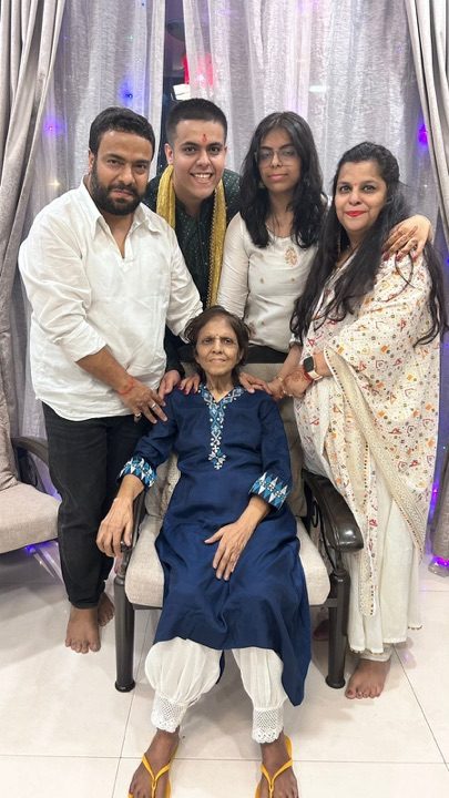Kalpana with her family — one of the last gatherings