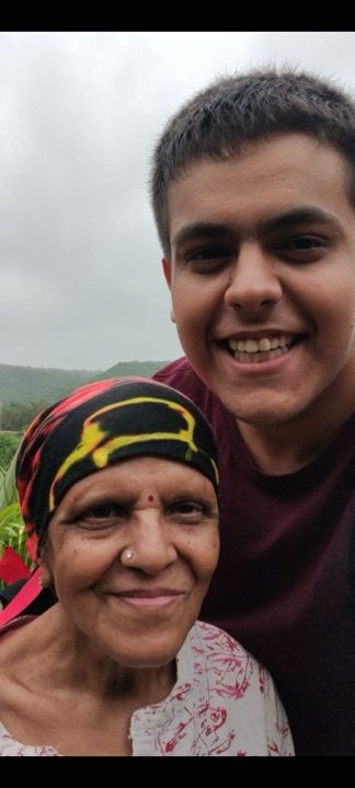 Kalpana plant shopping with her grandson Rohan