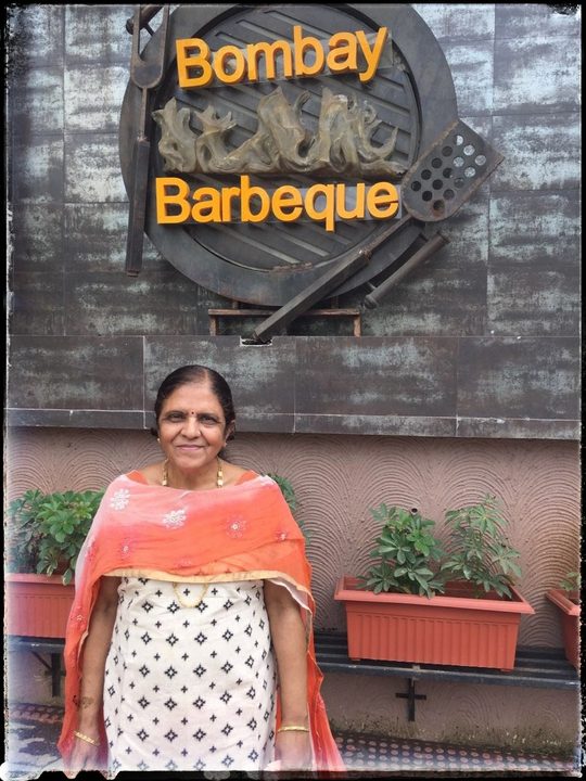 Daadi at a Bombay Barbeque restaurant outing